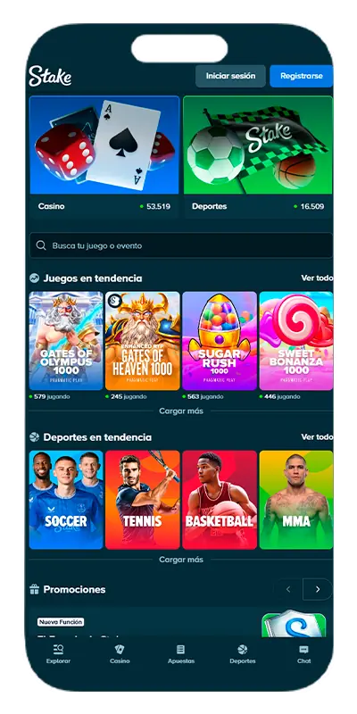 La primera pantalla de la aplicación.
